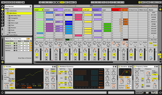 screenshot of ableton daw (digital audio workstation))