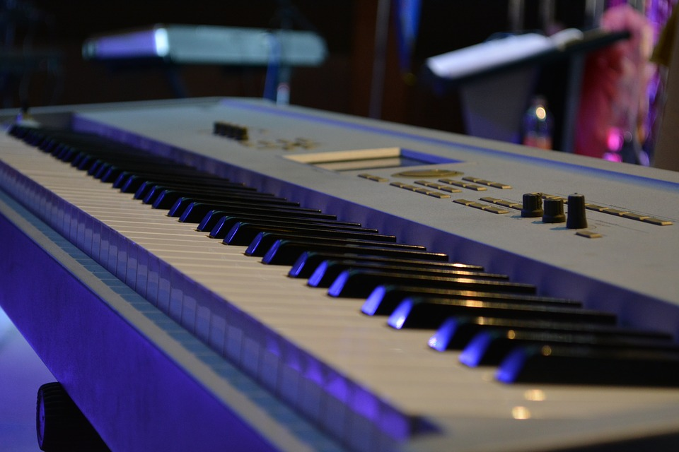 Blue synth keyboard