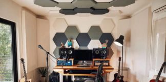 Recording Studio with Acoustic Paneling Treatment