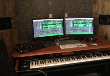 image of a home studio and the main image for the article CAN YOU MAKE GREAT SOUNDING PRODUCTIONS WITH A CHEAP AUDIO INTERFACE?
