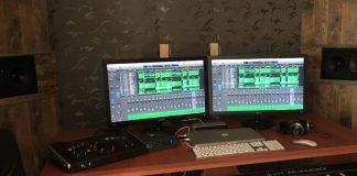image of a home studio and the main image for the article CAN YOU MAKE GREAT SOUNDING PRODUCTIONS WITH A CHEAP AUDIO INTERFACE?