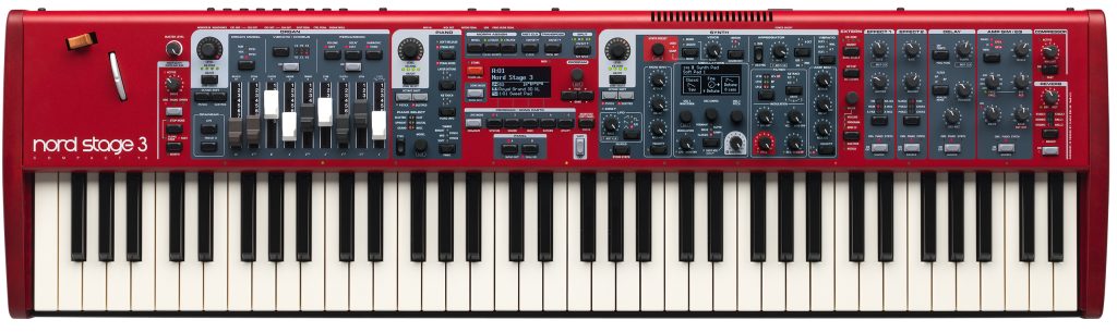 image showing top view of a Nord Stage 3 Compact synthesizer