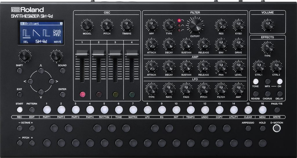 top view image of a Roland SH-4d synthesizer