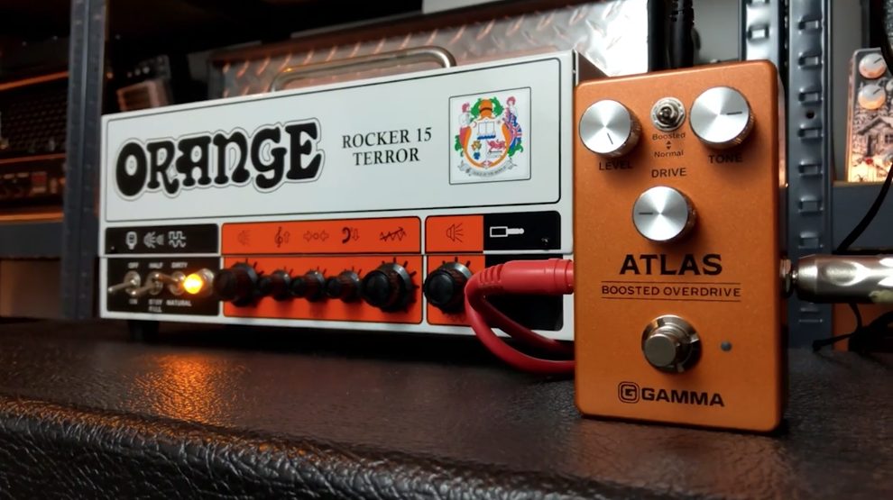 image of the gamma atlas boosted overdrive with an orange amp